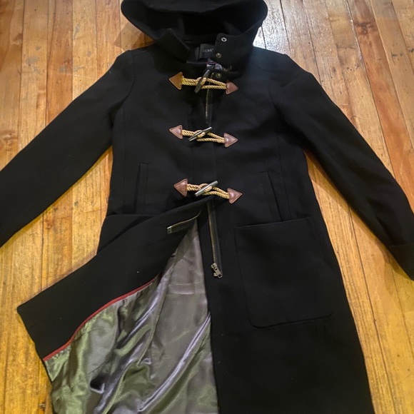 J.CREW WOOL NAVY BLACK Nautical TOGGLE COZY LONG Coat GORG CLASSY - Picture 2 of 16